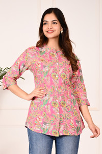 गुडवियर महिलाओं के लिए कैजुअल प्रिंटेड बहुरंगी टॉप