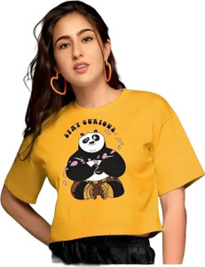 Kamedge Casual Printed Women Yellow Top