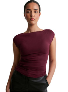 SIGHTBOMB Party Solid Women Maroon Top