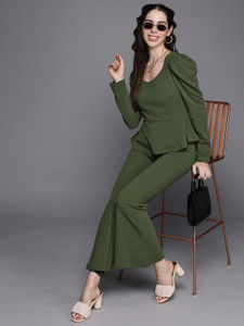 SASSAFRAS Casual Solid Women Green Top