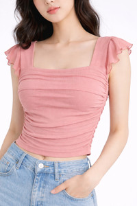 urban streetwear Casual Solid Women Pink Top