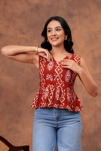 GRESIA Casual Printed Women Red Top