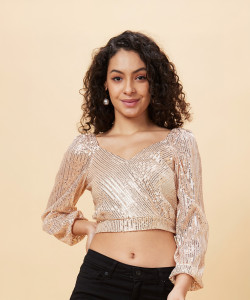 Globus Party Embellished Women Beige Top
