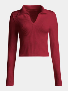 Dream Beauty Fashion Casual Solid Women Maroon Top