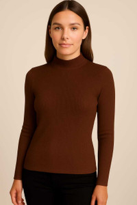 Classic Clothings Casual Solid Women Brown Top