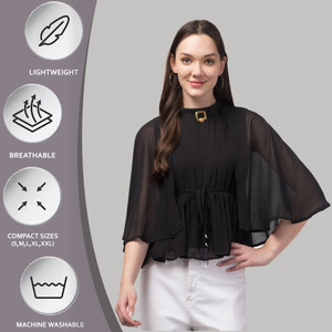 My Swag Casual Solid Women Black Top