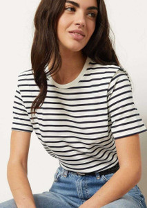 बैशिप महिलाओं के लिए कैजुअल धारीदार सफेद, काला टॉप