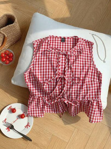 Burgstudio9 Casual Checkered Women Pink Top