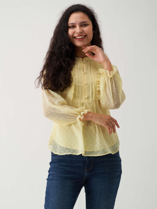 AASK Casual Solid Women Yellow Top