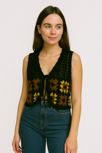 Emprace Beach Wear Tie & Dye Women Black Top