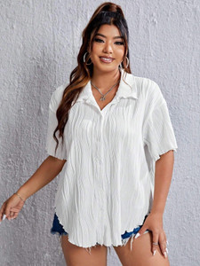 Leriya Fashion Casual Self Design Women White Top