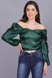 BabeCollection Casual Solid Women Dark Blue Top