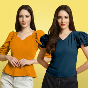 METRONAUT Casual Solid Women Multicolor Top