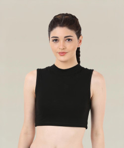The Dance Bible Casual Sleeveless Solid Women Black Top