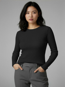 NAVYANKAA Casual Solid Women Black Top
