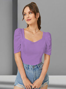 Dream Beauty Fashion Casual Solid Women Purple Top