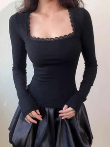 Vveshh Casual Solid Women Black Top