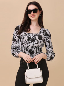 Sheetal Associates Casual Printed Women Black Top