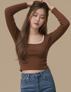 AUVA Casual Self Design Women Brown Top