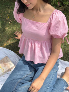 NUSARA Casual Self Design Women Pink Top