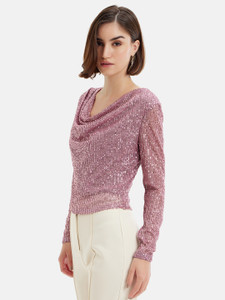 KAZO Party Embellished Women Pink Top
