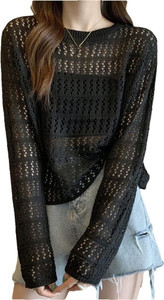 CRAMPLE Casual Printed Women Black Top