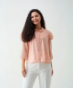 AASK Casual Self Design Women Pink Top