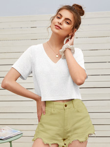 Rahi Trendz Casual Solid Women White Top