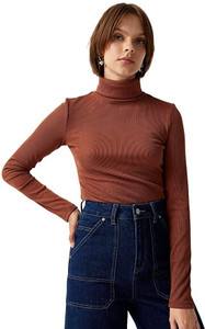 Redamancii Casual Solid Women Brown Top