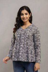 TEXTURIZE Party Printed Women Grey Top