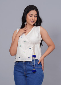 Neelu Rajput Casual Solid Women White Top
