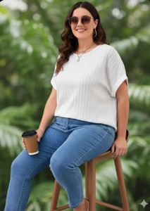 KRISHIV ENTEPRRISE Casual Self Design Women White Top