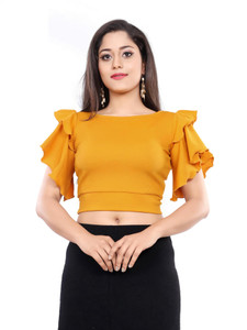 london belly Casual Solid Women Yellow Top