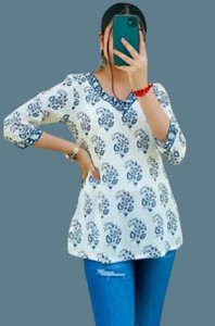 INAYA Casual Printed Women White Top