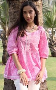 PARI A1 Party Printed Women Pink Top
