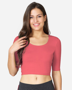 V Star Casual Solid Women Pink Top