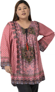 Veldress Casual Printed Women Pink Top