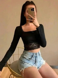 Mcgluwa Casual Solid Women Black Top