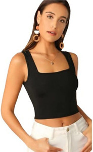 SriSaras Casual Solid Women Black Top