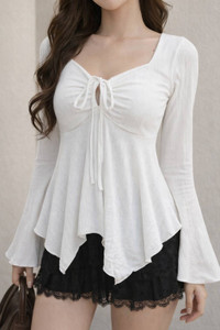 Zelvo Casual Solid Women White Top