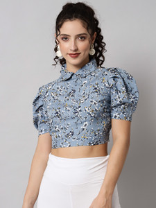 Emeros Casual Printed Women Blue Top