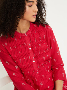 MAX Casual Printed Women Red Top