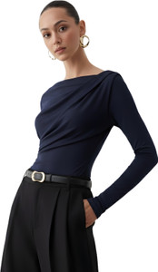SIGHTBOMB Formal Solid Women Dark Blue Top