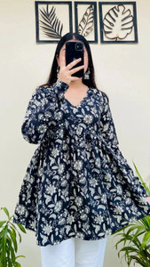 Celtic Fab Casual Printed Women Black Top