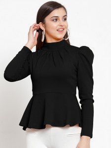 Dream Beauty Fashion Casual Full Sleeve Printed Women Black Top