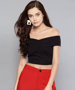 VENI VIDI VICI Casual Regular Sleeve Solid Women Black Top