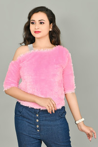 RJ FASHION Casual Printed Women Pink Top