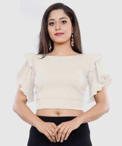london belly Casual Short Sleeve Solid Women White Top