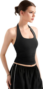 SIGHTBOMB Casual Solid Women Black Top