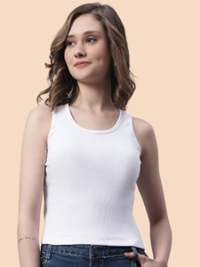 FBAR Casual Solid Women White Top